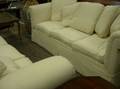 Pair of Ecru Cotton Upholstered Downfilled Sofas