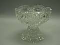 Colorless Cut Glass Punch Bowl on Stand