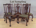 Set of ten Chippendale style dining chairs