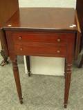 Federalstyle Mahogany Dropleaf TwoDrawer Work Table