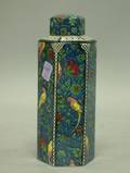 Royal Doulton Floral and Parrot Decorated Hexagonal Ceramic Canister