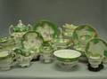 Large Assembled Group of Davenport Green and Floral Decorated Ceramic Tea Wares