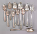Group of English silver serving utensils 18th19th c