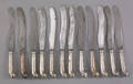 Set of twelve Georgian silver pistol grip table knives mid 18th c