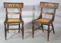 Pair of Grain Painted and Stenciled Side Chairs