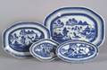 Four Canton Porcelain Shaped Serving Pieces