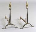 Iron and Brass Urntop Andirons