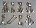 Group of Thirtyfour Early Silver Spoons and a Pair of Sugar Tongs