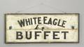 DoubleSided Painted Wooden White Eagle Buffet Sign
