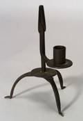 Wrought Iron Rush Light and Candleholder