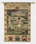 Wool Camp Fire Pictorial Hooked Rug