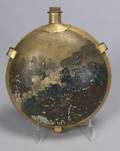 Polychrome and Gilt Painted Tin Civil War Canteen