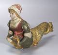 Polychrome Painted and Carved Wooden Mermaid Figure Trade Sign