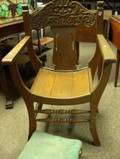 Late Victorian Carved Oak Northwind Savanarola Chair and a Walnut Footstool