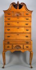 Queen Anne Maple Carved High Chest