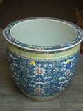 Large Chinese Export Porcelain Floral Decorated JardiniereFish Bowl