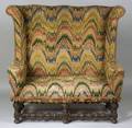 William  Mary Style Flame Stitch Upholstered Mahogany Sofa