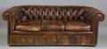 Brown Tufted Leather Chesterfield Sofa