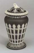 Wedgwood Black Jasper Dip Torches Vase and Cover