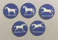 Five Wedgwood Solid Blue Jasper Medallions