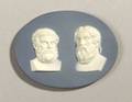 Wedgwood and Bentley Solid Blue Jasper Double Portrait Medallion