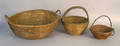 Three rye straw baskets
