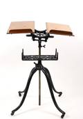 Adjustable Iron  Oak Book Stand Late 19th C