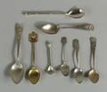 Group of Eight Souvenir and Small Silver Spoons
