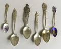 Group of Seventeen Sterling Souvenir Spoons of Militaria and Notables