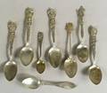 Group of Forty Sterling Souvenir Spoons of Indiana Ohio and Pennsylvania