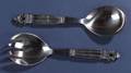 Pair of Georg Jensen Sterling Acorn Pattern Salad Servers