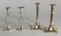 Two Pairs of Sheffield Plate Candlesticks