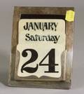 George V Silver and Ivorine Desk Calendar