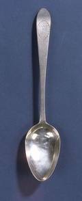 Irish George III Regimental Silver Stuffing Spoon