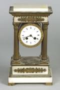 French Empire Revival Marble and Ormolu Mantel Clock