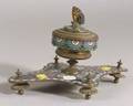 Cloisonne Enamel and Bronze Inkwell