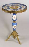 Sevres Porcelain and Bronze Tripod Table