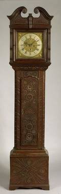 William and Mary Style Oak Longcase Clock