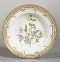 Eight Royal Copenhagen Porcelain Flora Danica Large Soup Plates