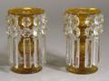 Pair of Amber Glass Mantel Lustres