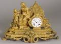 French Gilt Metal Gothic Revival Mantel Clock