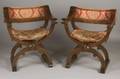 Pair of Renaissancestyle Walnut Savanarola Chairs