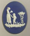 Wedgwood Solid Blue Jasper Oval Plaque