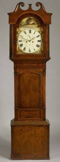 Scottish Inlaid Oak Longcase Clock