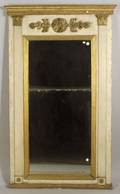 Continental Painted and Parcel Gilt Composition Pier Mirror