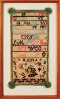Wool on linen sampler dated 1846