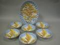 SevenPiece Austrian Floral Decorated Porcelain Berry Set