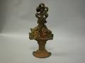 Painted Cast Iron Basket of Flowers Doorstop