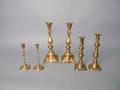 Three pair of brass candlesticks