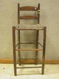 Red Stained Slatback Weavers High Chair